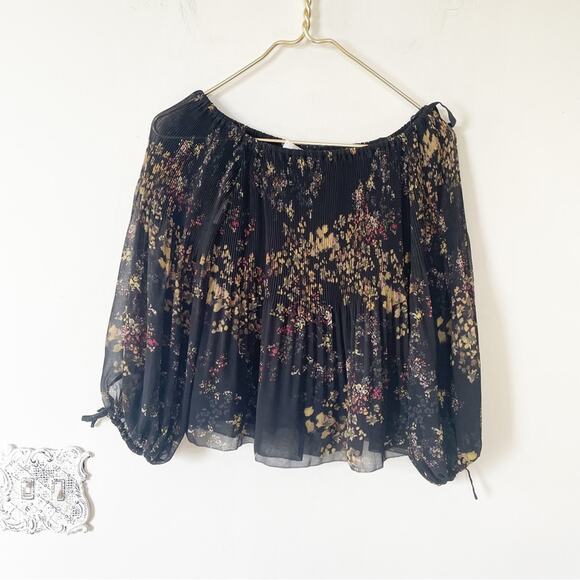 Wilfred Talence Black Floral Off The Shoulder Blouse XS - Picture 6 of 12
